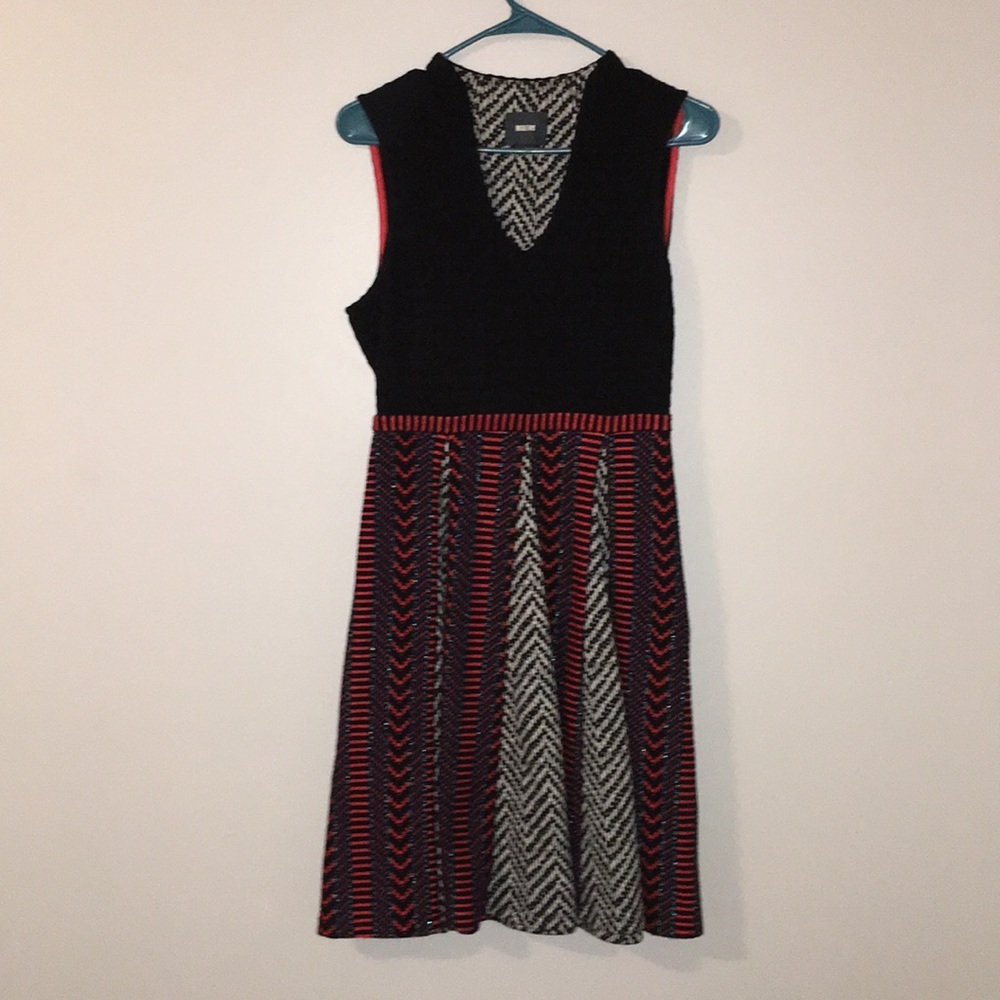 Anthropologie Black and Rust Midi Dress
